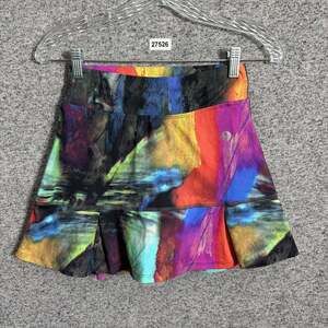 Dona Jo Women's Size 1 Small Colorful Print Pull On Stretch Activewear Skort